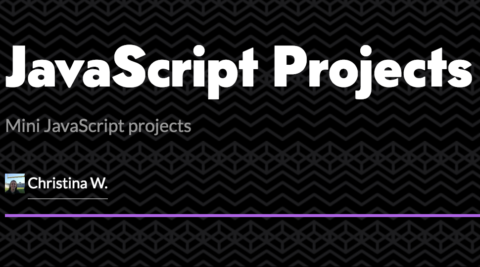Screenshot of a mini JavaScript project